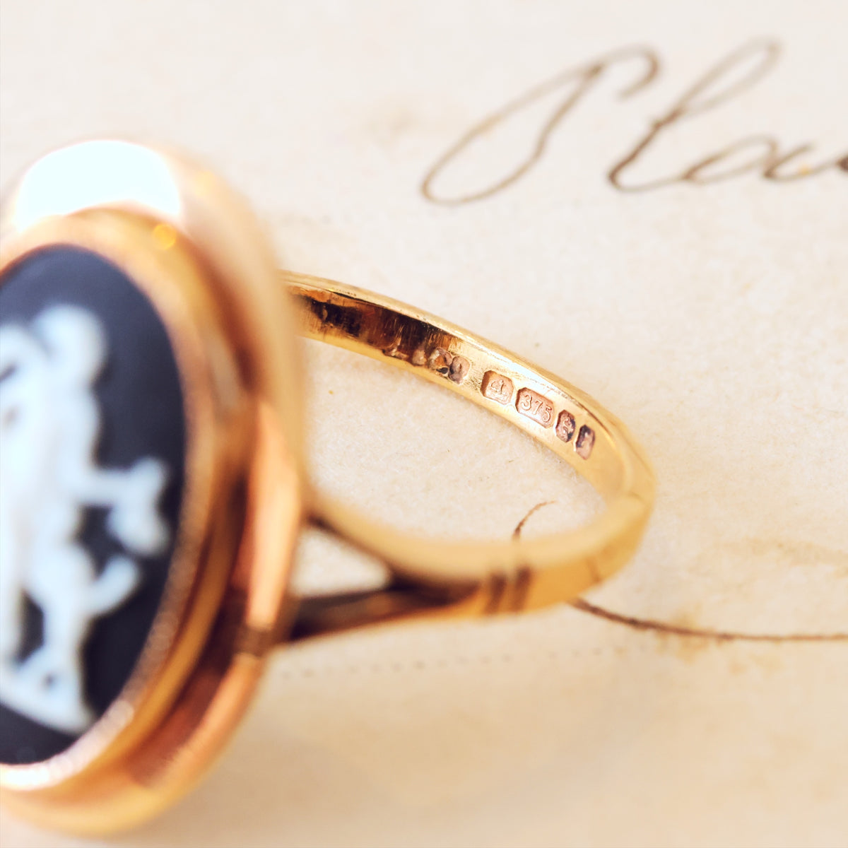 Vintage Neoclassical Vibe Goddess Ceres Wedgewood Ring