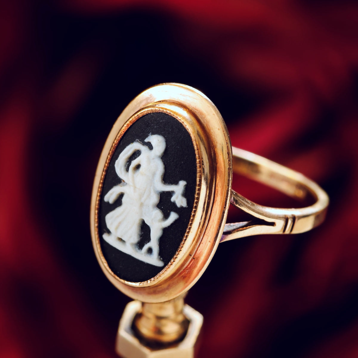 Vintage Neoclassical Vibe Goddess Ceres Wedgewood Ring