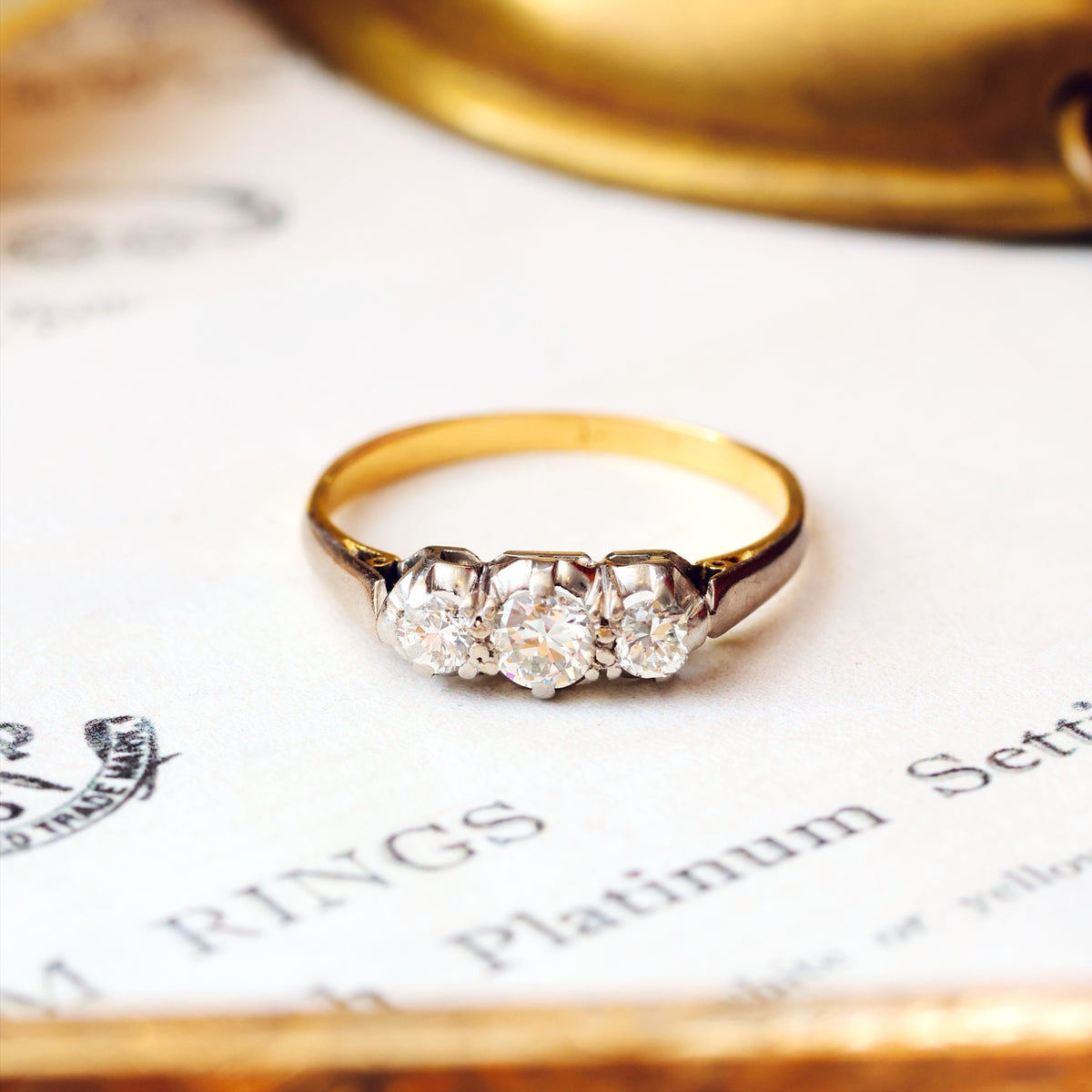 Vintage 1960's Diamond Trilogy Engagement Ring