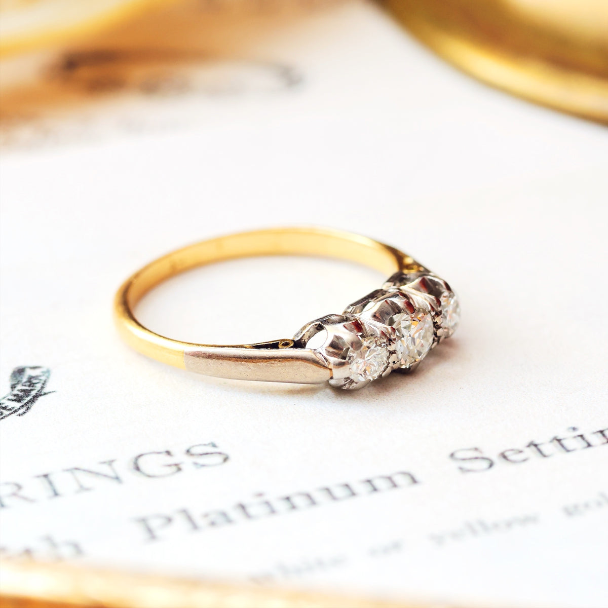 Unique Vintage 1960's Diamond Trilogy Engagement Ring