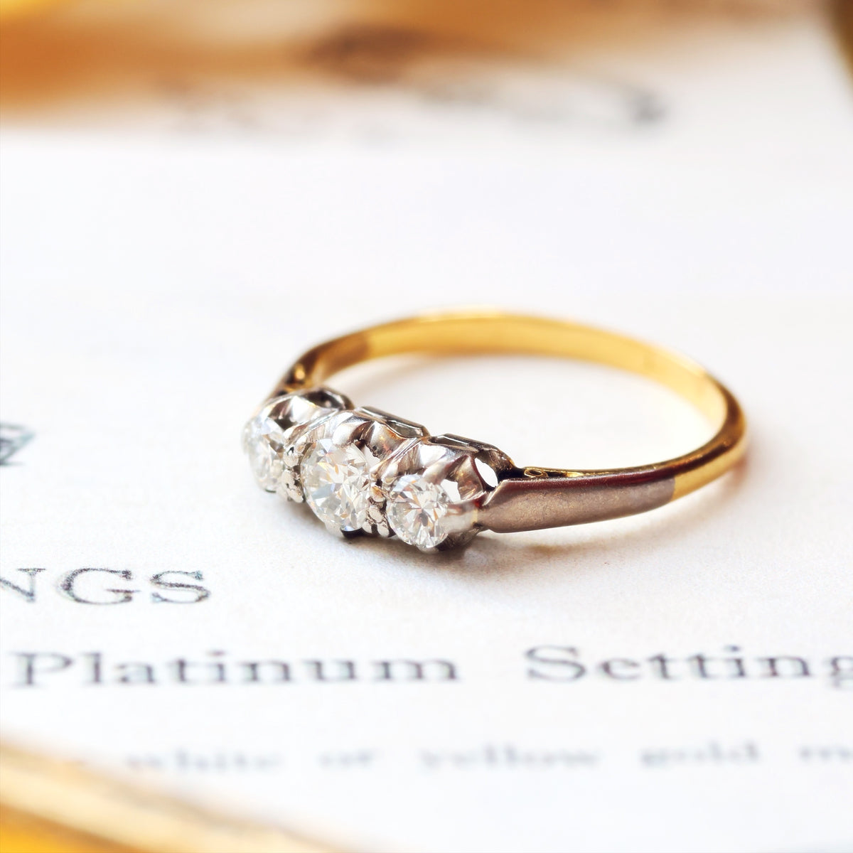 Unique Vintage 1960's Diamond Trilogy Engagement Ring