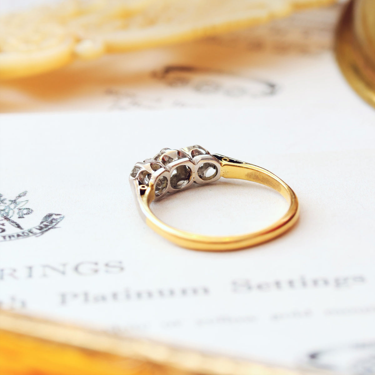 Unique Vintage 1960's Diamond Trilogy Engagement Ring