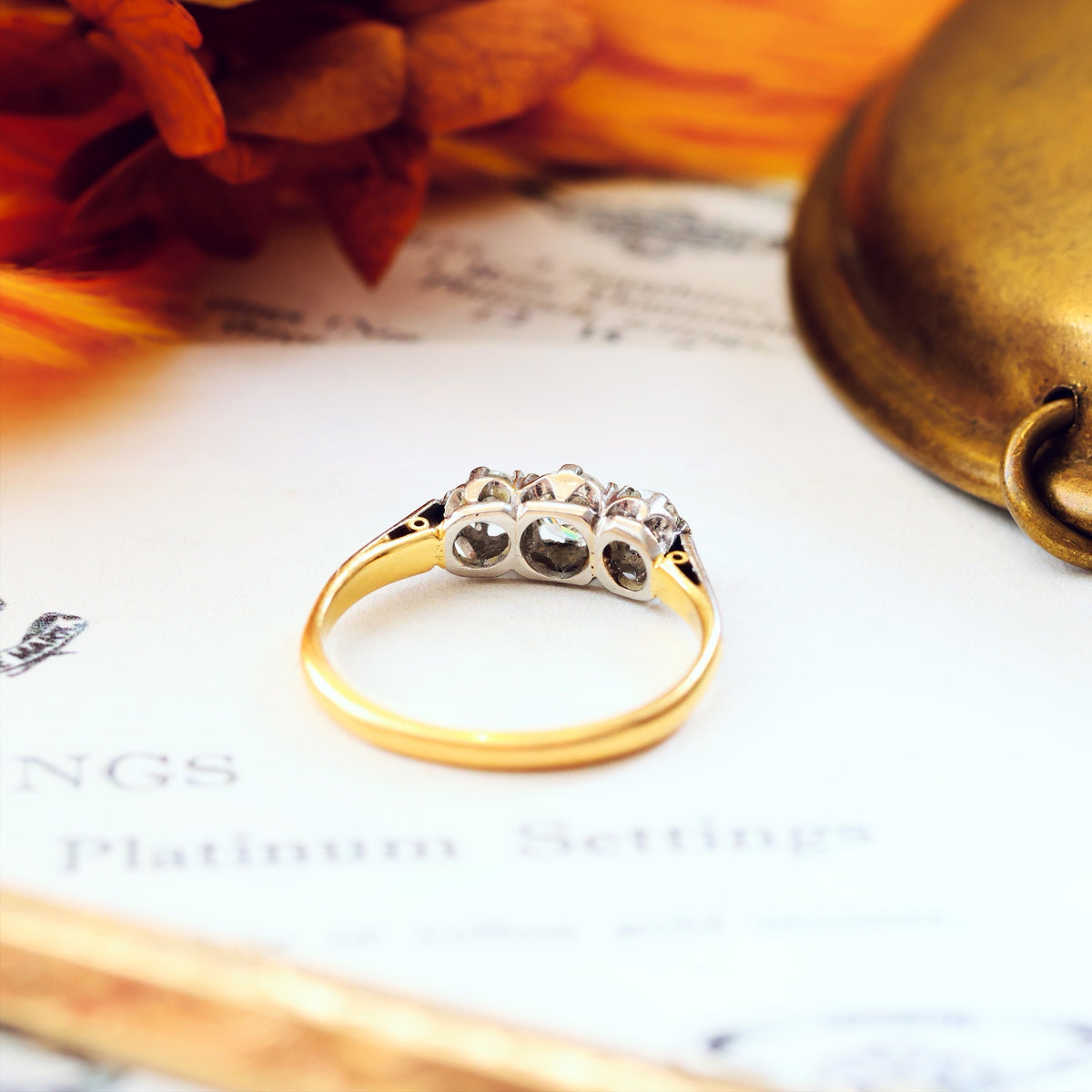 Unique Vintage 1960's Diamond Trilogy Engagement Ring