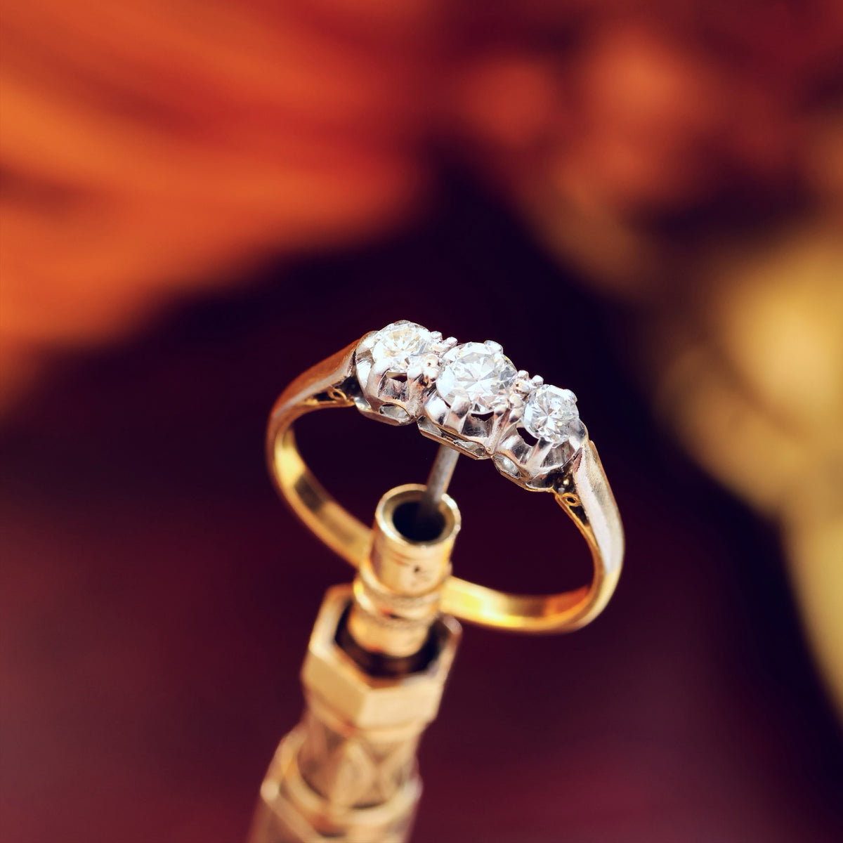 Unique Vintage 1960's Diamond Trilogy Engagement Ring