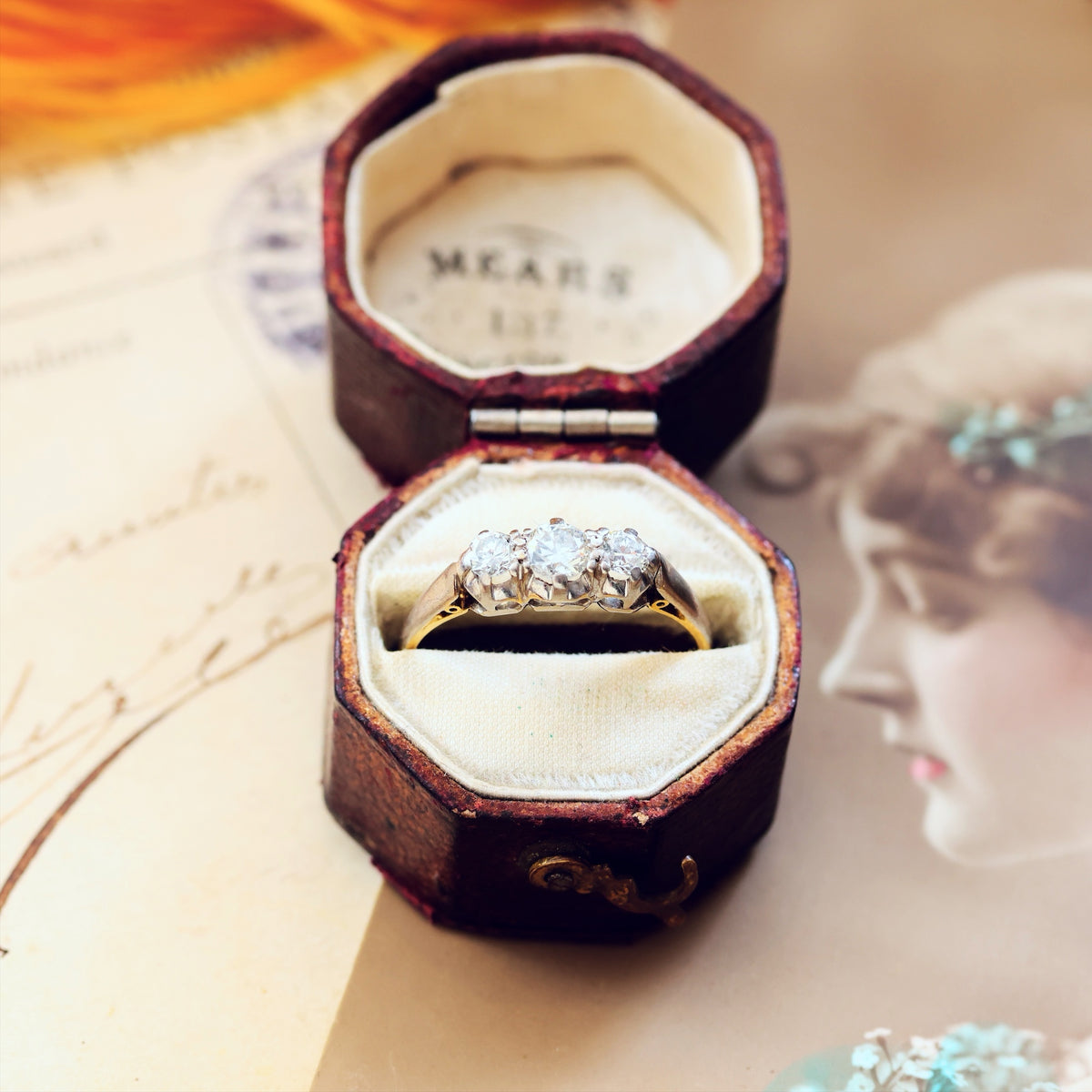 Unique Vintage 1960's Diamond Trilogy Engagement Ring