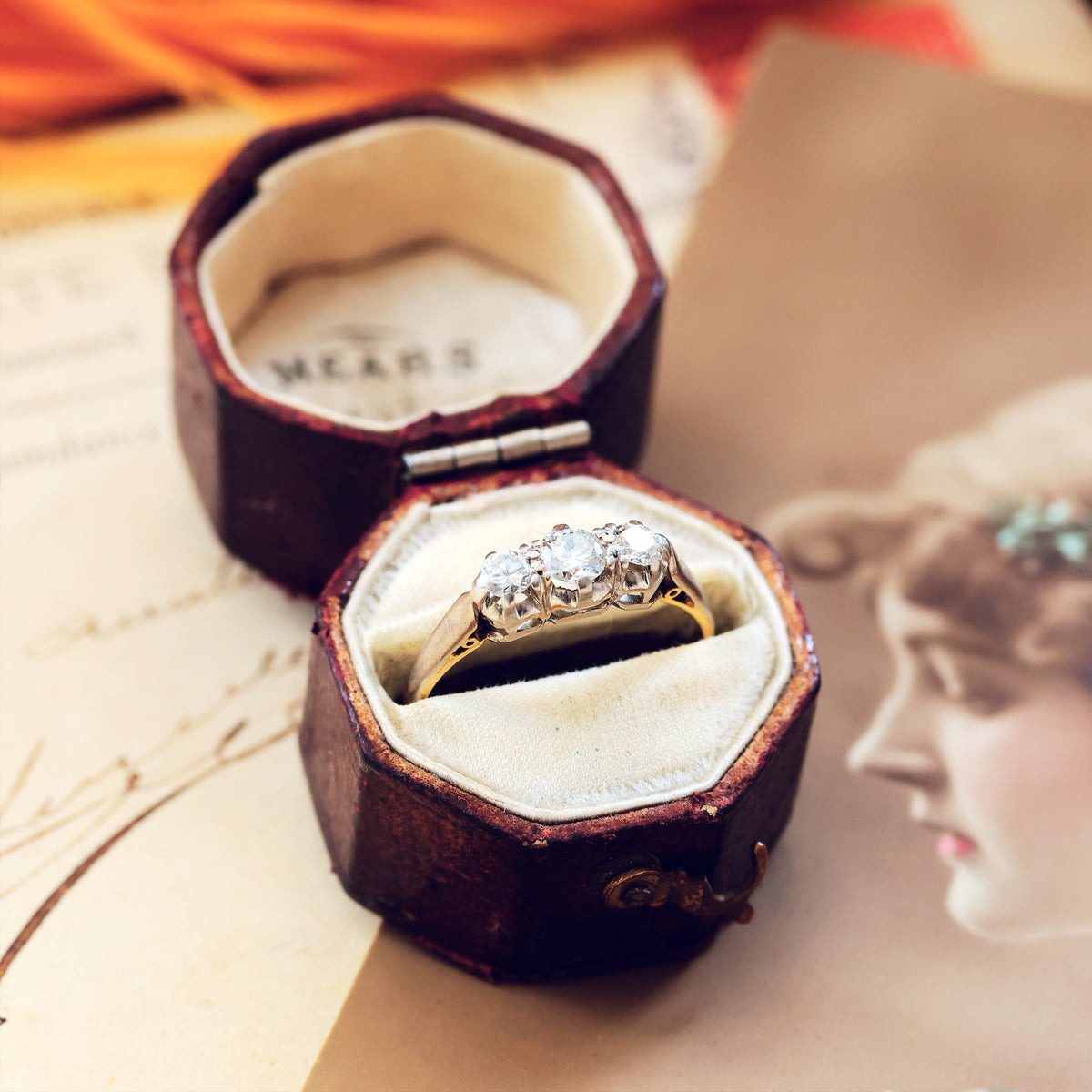 Unique Vintage 1960's Diamond Trilogy Engagement Ring