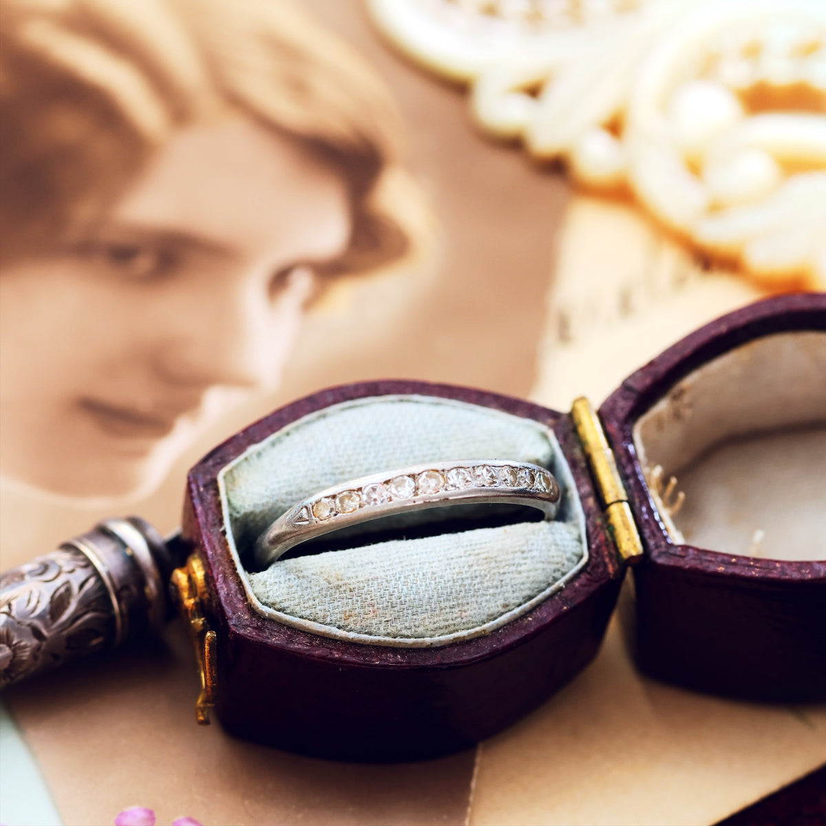 Vintage Platinum & Diamond Half Eternity Ring