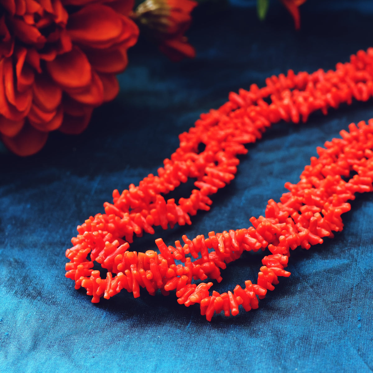 Exquisitely Fine Hand Carved Antique Georgian Coral Necklace