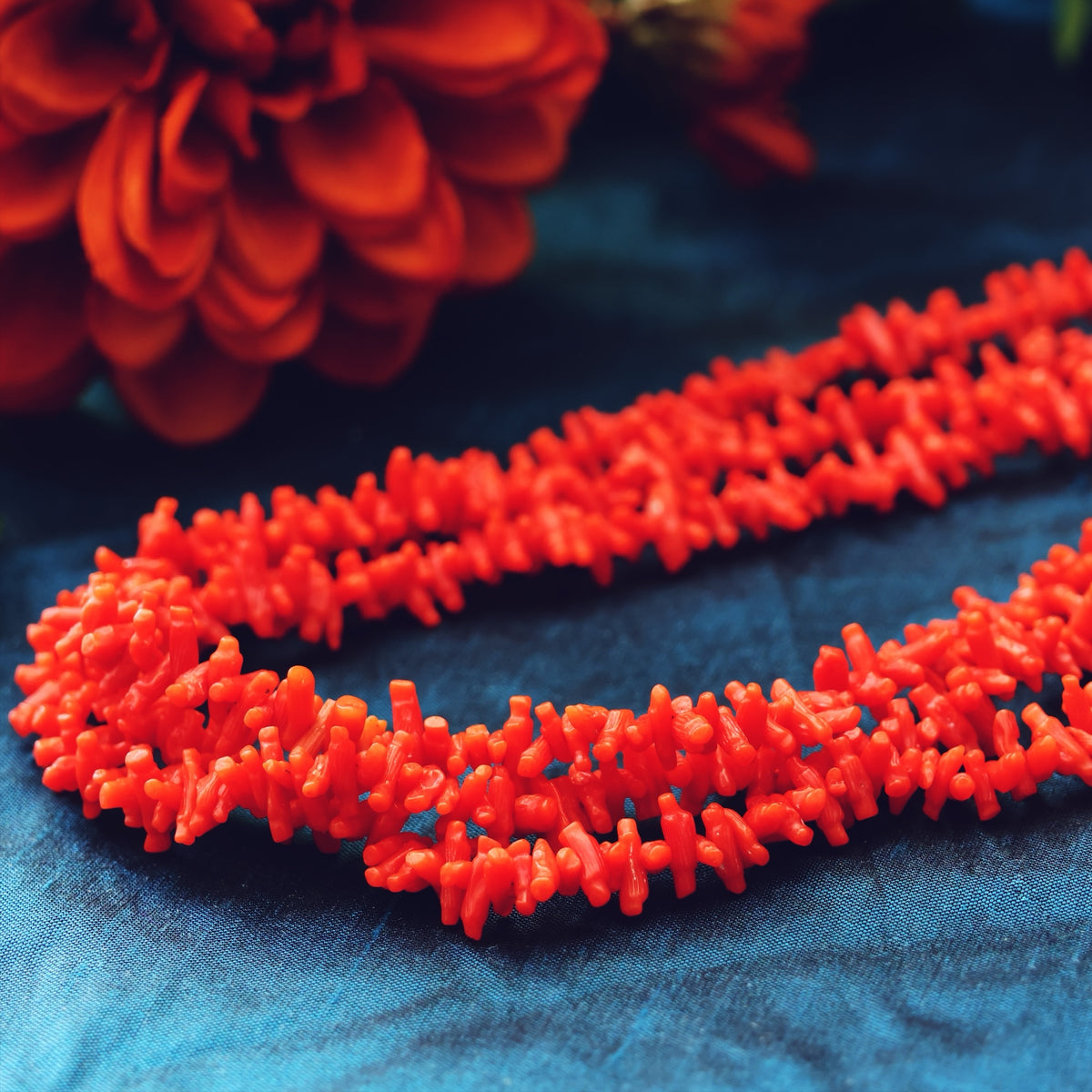Exquisitely Fine Hand Carved Antique Georgian Coral Necklace