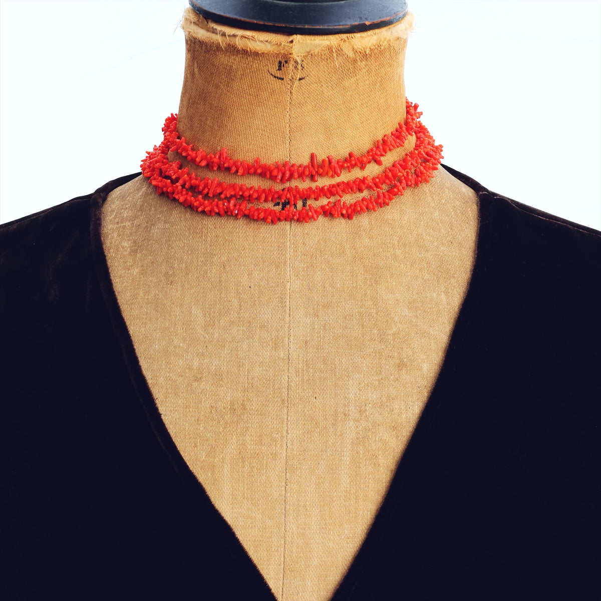Exquisitely Fine Hand Carved Antique Georgian Coral Necklace