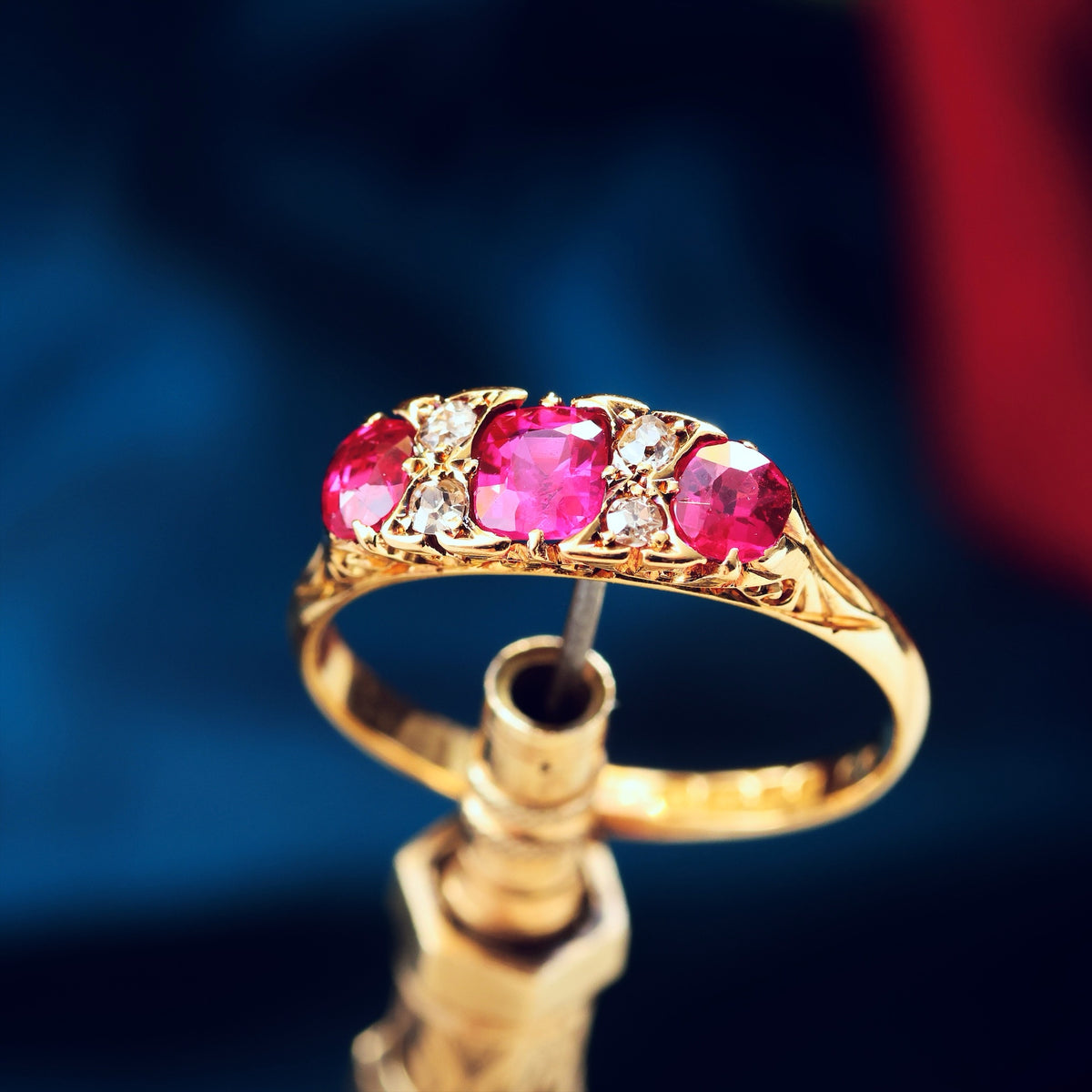 Date 1916 Hand Made Ruby & Diamond Engagement Ring