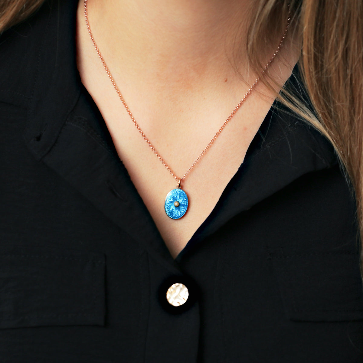 Antique Swiss Guilloche Enamel & Wild Pearl Locket