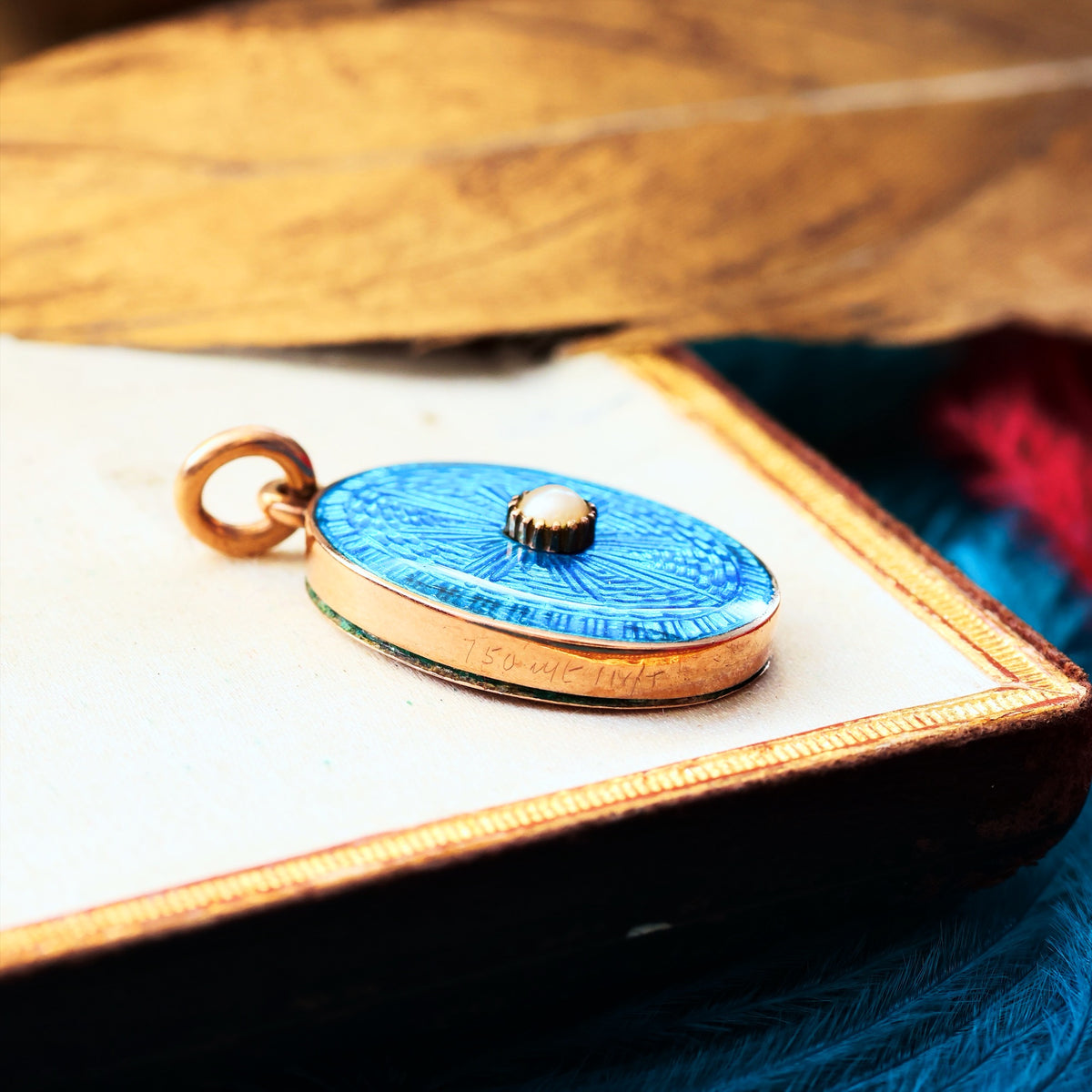 Antique Swiss Guilloche Enamel & Wild Pearl Locket