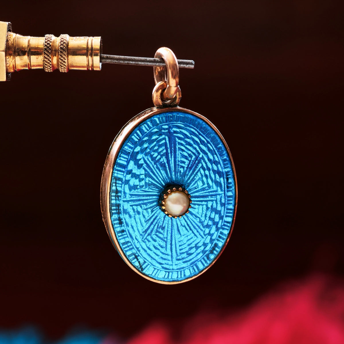 Antique Swiss Guilloche Enamel & Wild Pearl Locket