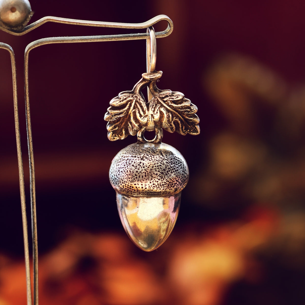 Adorable Victorian Silver Acorn Earrings