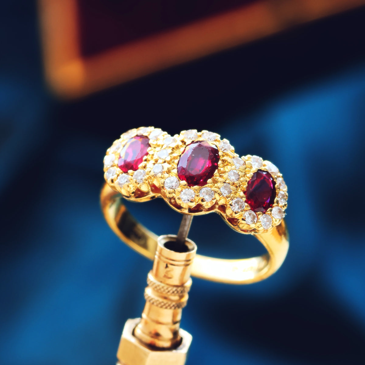 Ravishing Date 1986 Ruby & Diamond Cluster Ring