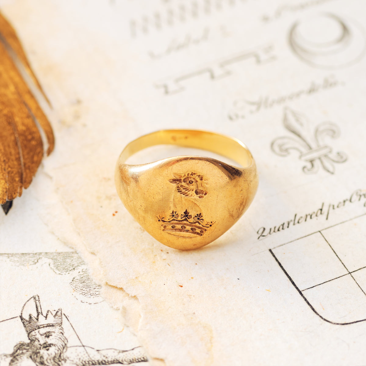 Bull's Head Ducal Coronet Signet Ring