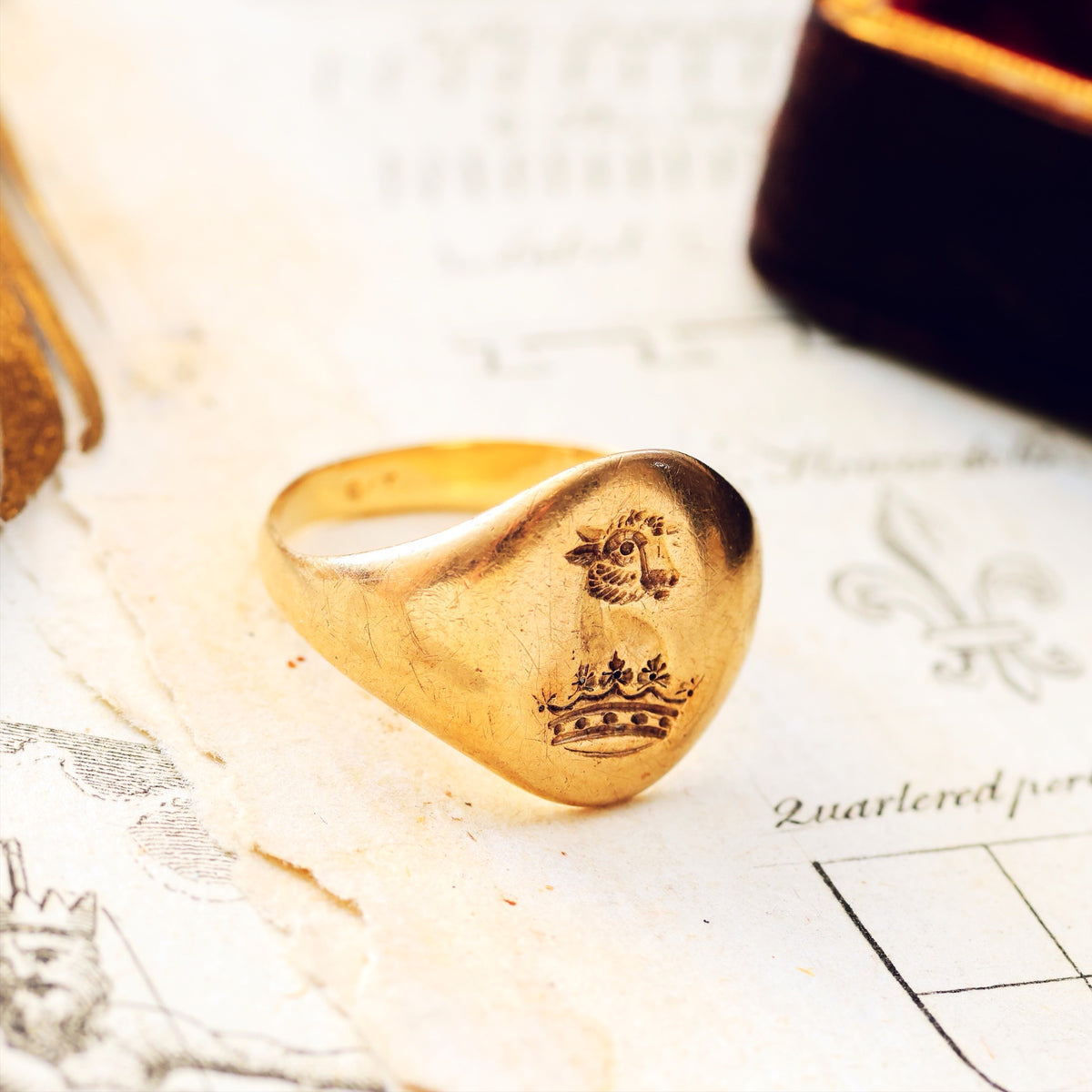 Bull's Head Ducal Coronet Signet Ring