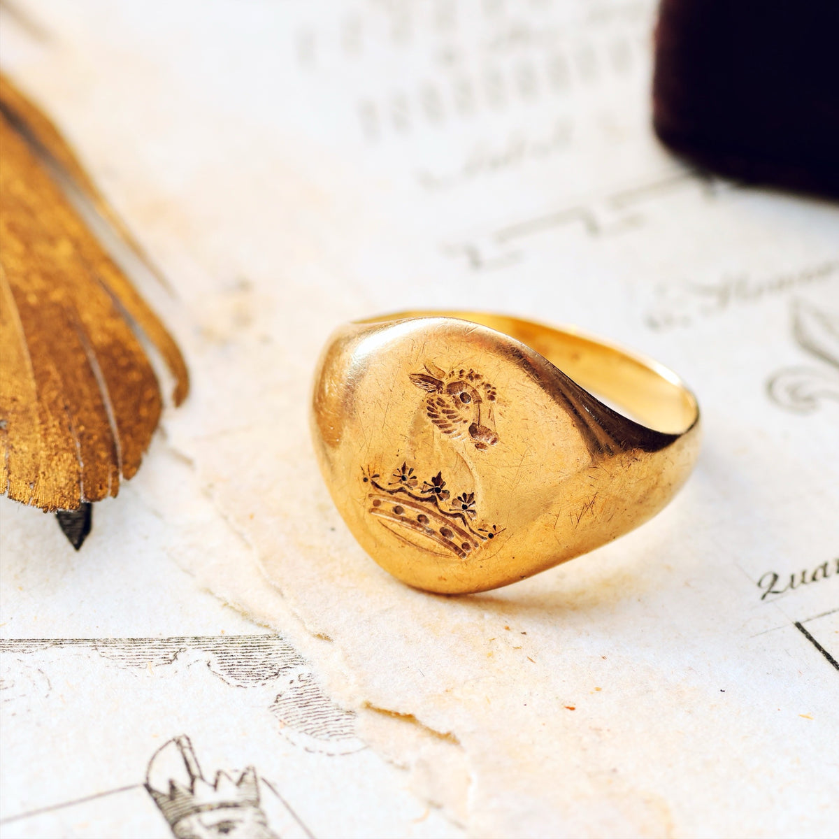 Bull's Head Ducal Coronet Signet Ring