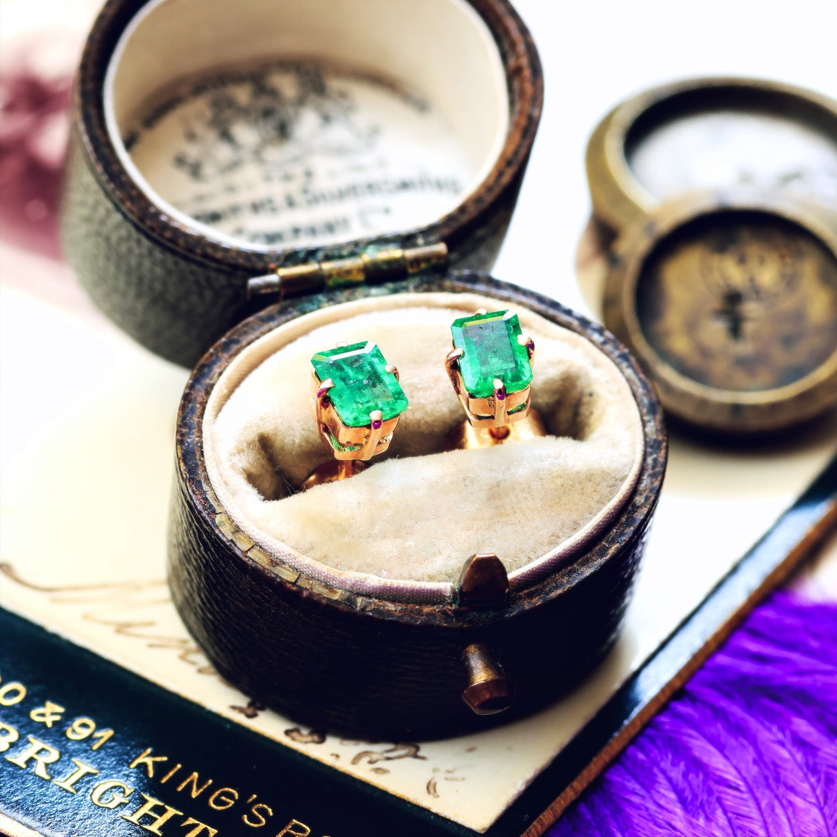 Vibrant Emerald Stud Earrings