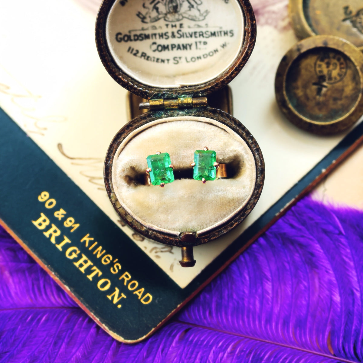 Vibrant Emerald Stud Earrings