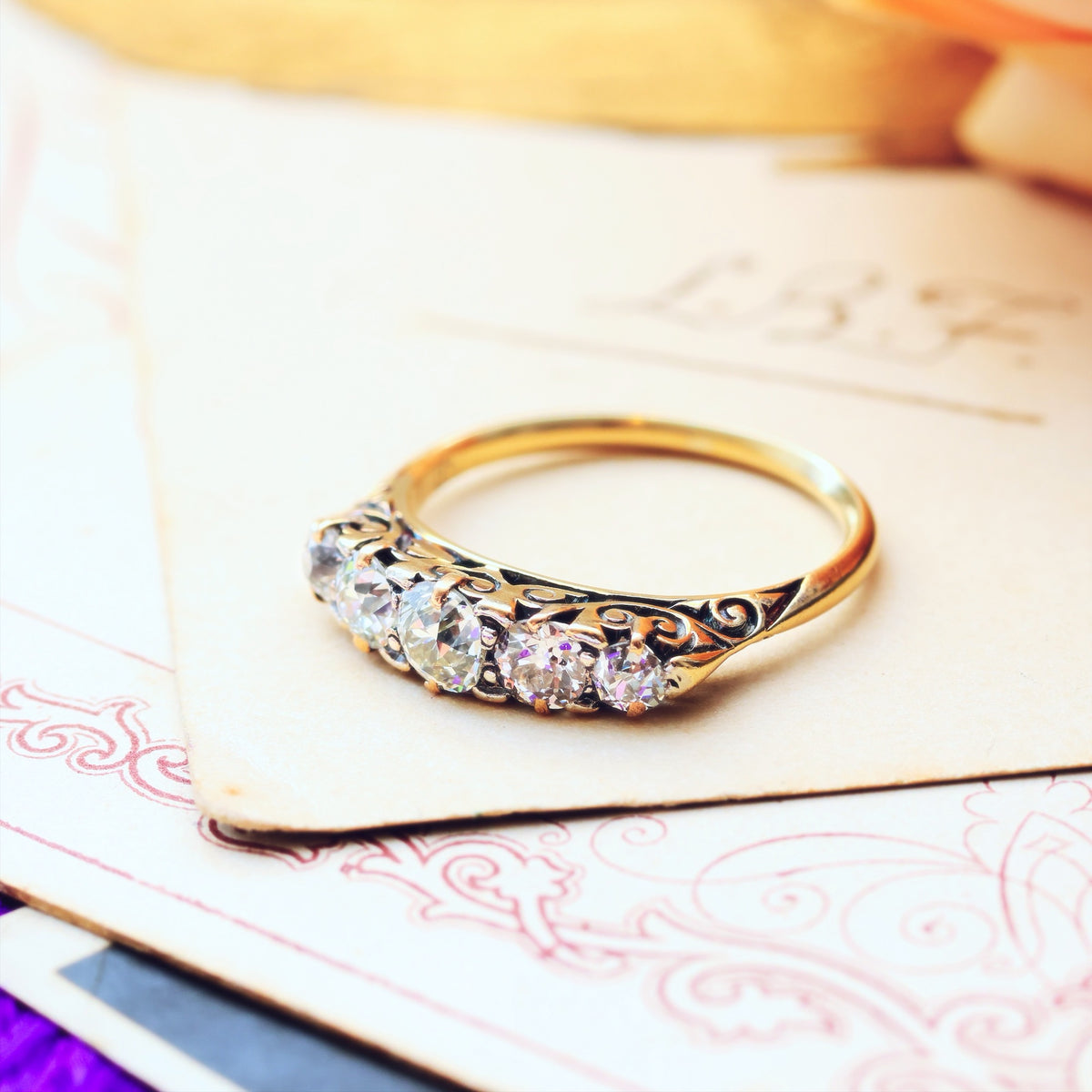 Late Victorian Hand Cut Diamond Engagement Ring