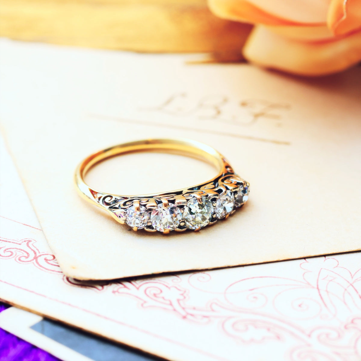 Late Victorian Hand Cut Diamond Engagement Ring