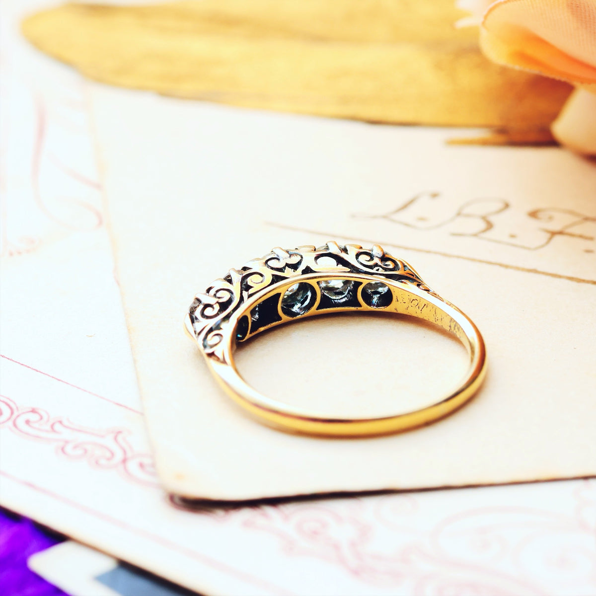 Late Victorian Hand Cut Diamond Engagement Ring