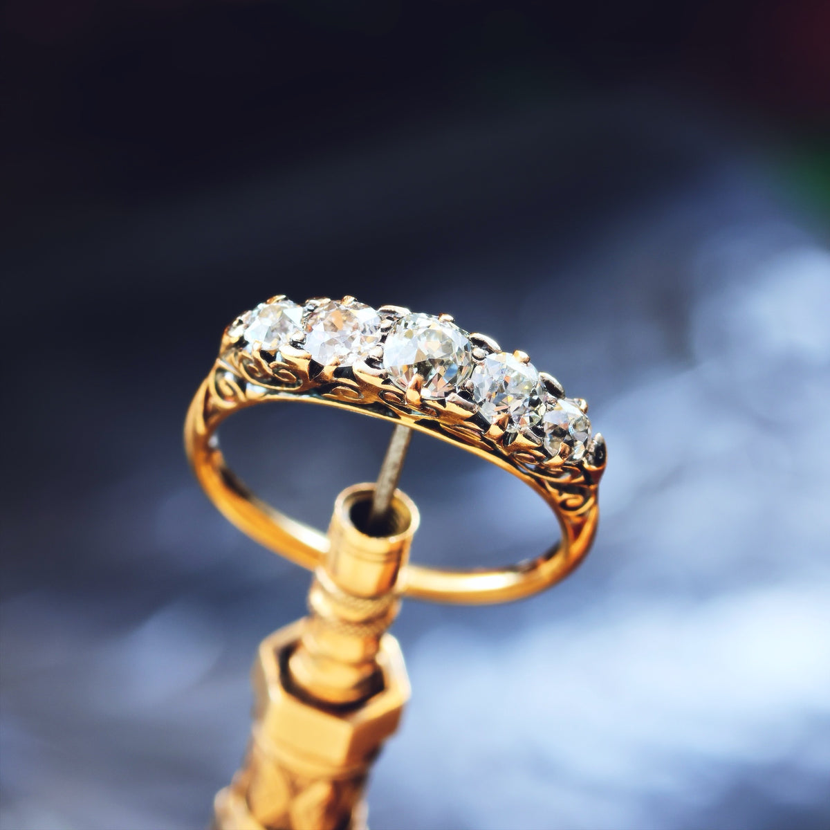 Late Victorian Hand Cut Diamond Engagement Ring