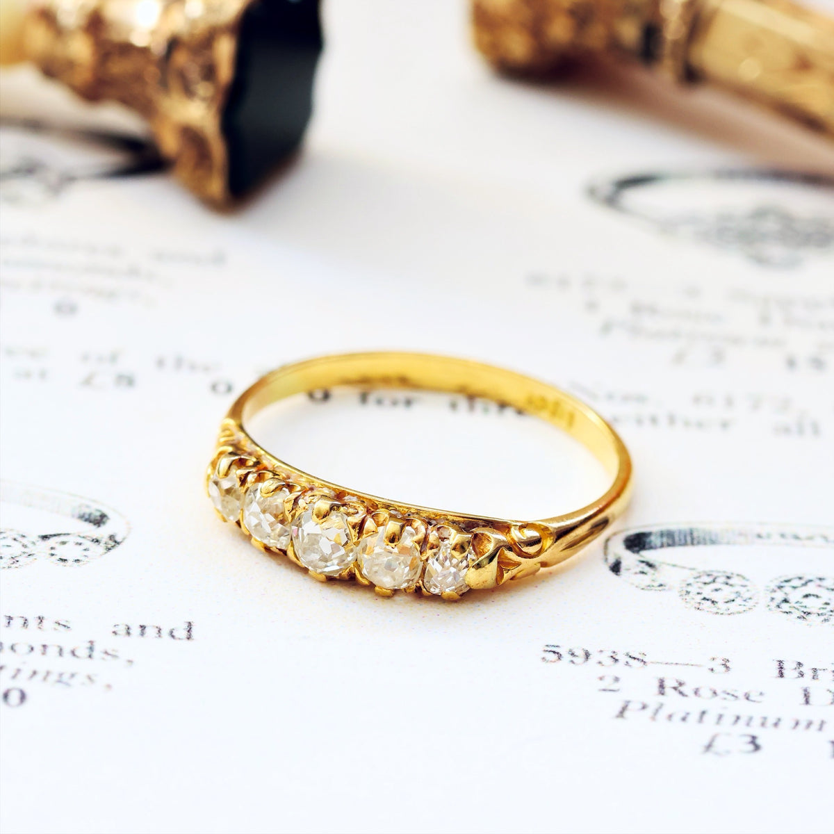 Circa 1890's Hand Cut Diamond Engagement Ring