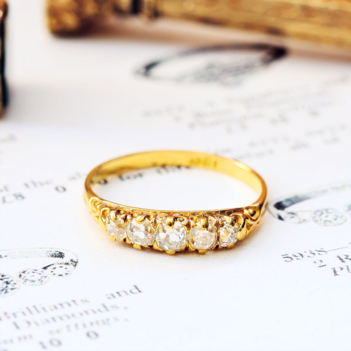 Circa 1890's Hand Cut Diamond Engagement Ring