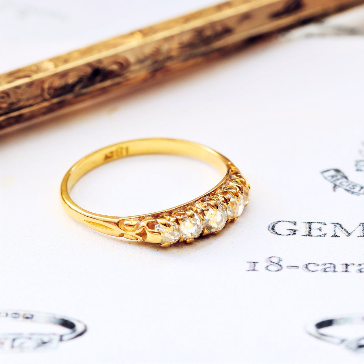 Circa 1890's Hand Cut Diamond Engagement Ring