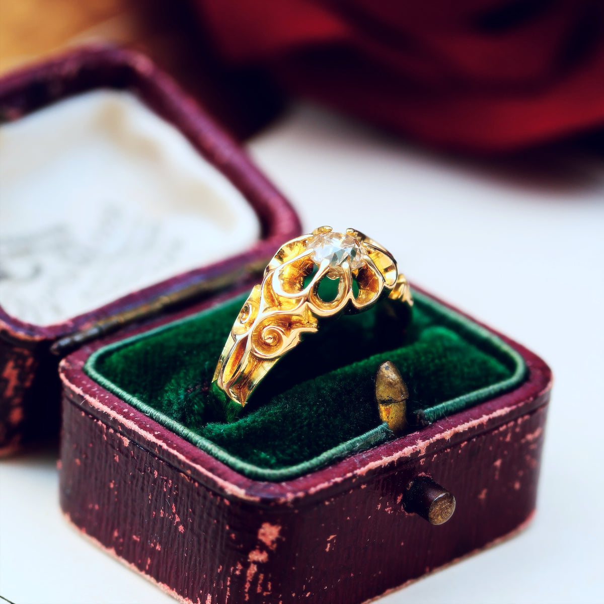 Date 1895 Gothic Revivalist Diamond Engagement Ring