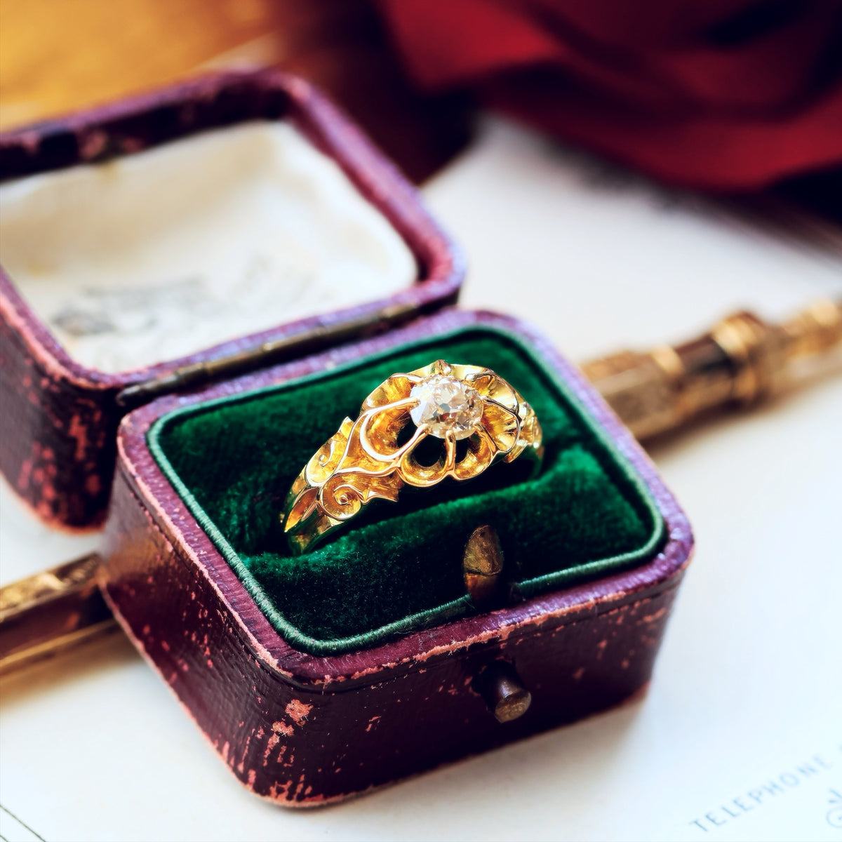 Date 1895 Gothic Revivalist Diamond Engagement Ring