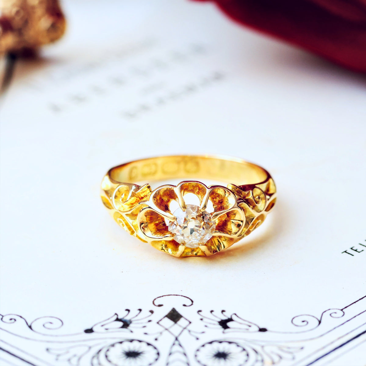 Date 1895 Gothic Revivalist Diamond Engagement Ring