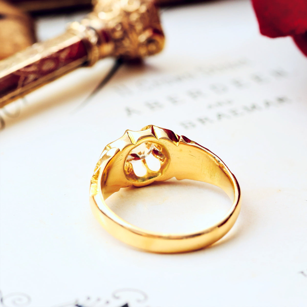 Date 1895 Gothic Revivalist Diamond Engagement Ring