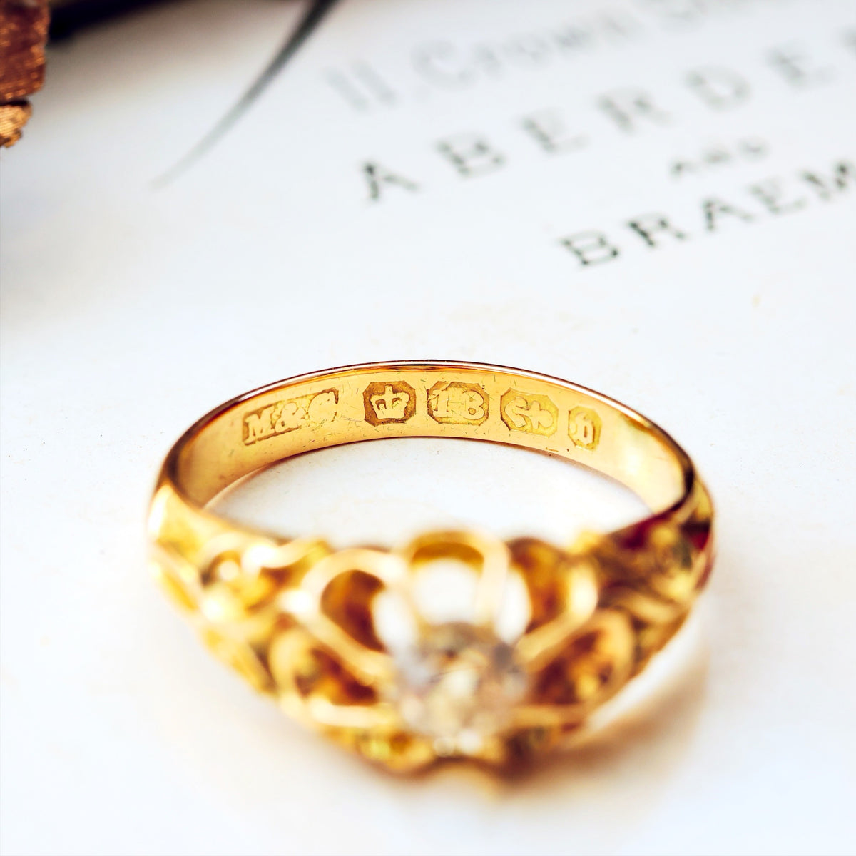 Date 1895 Gothic Revivalist Diamond Engagement Ring