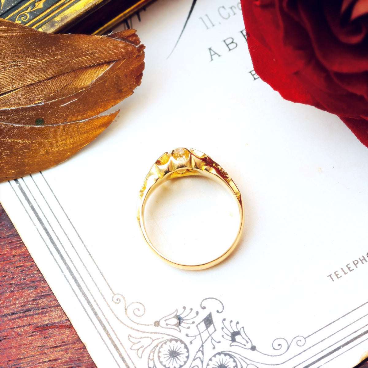 Date 1895 Gothic Revivalist Diamond Engagement Ring
