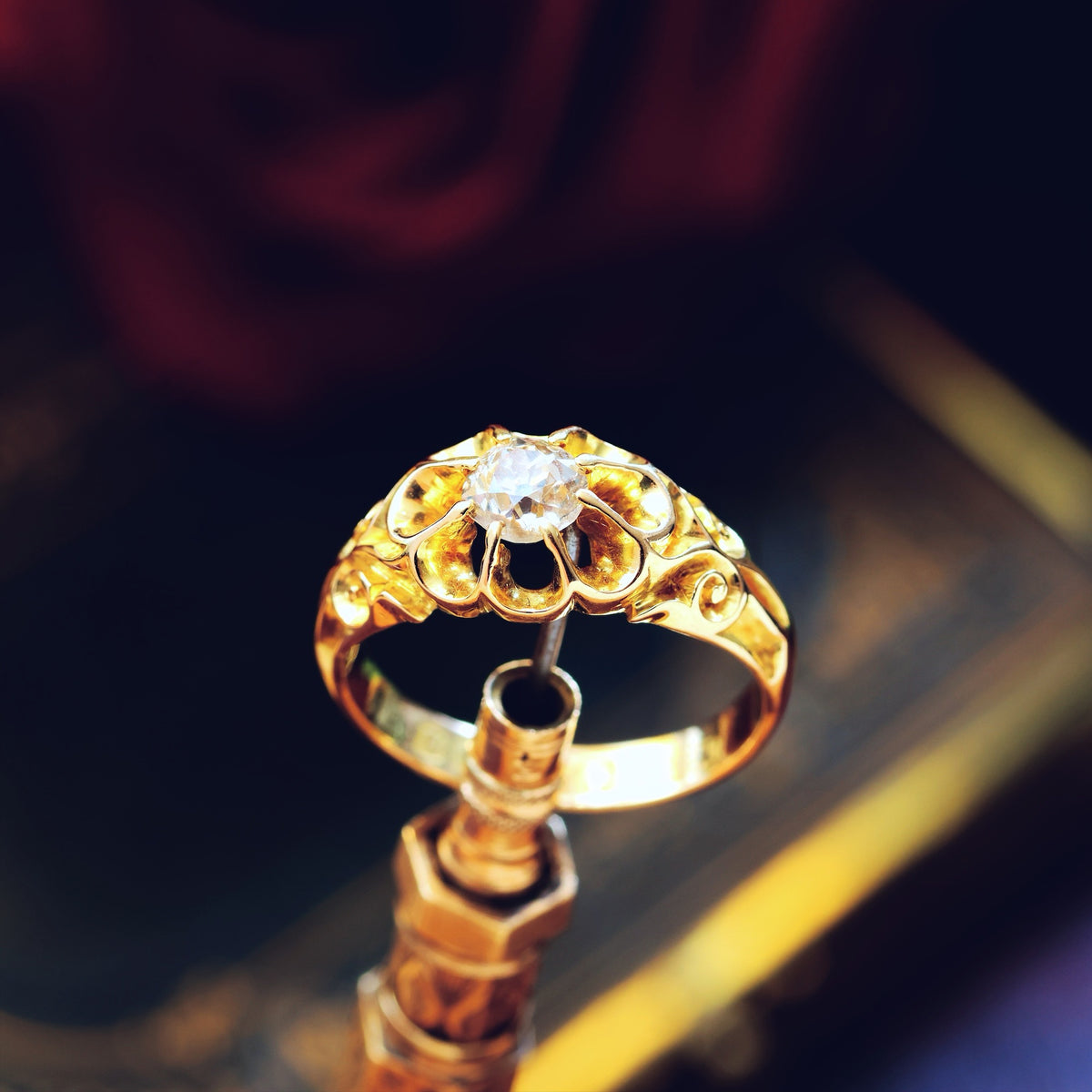 Date 1895 Gothic Revivalist Diamond Engagement Ring