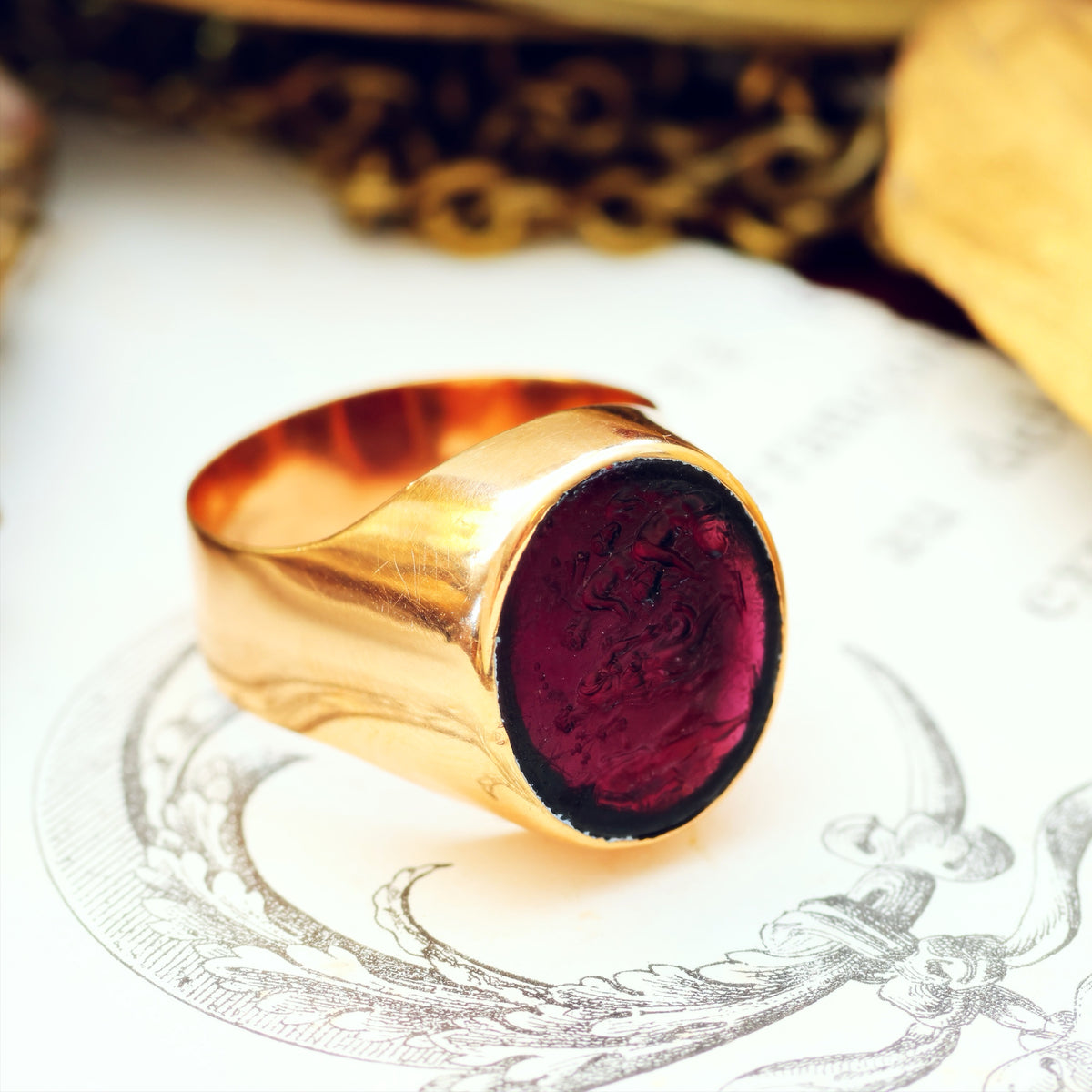 Vintage Recycled Romanesque Intaglio Ring