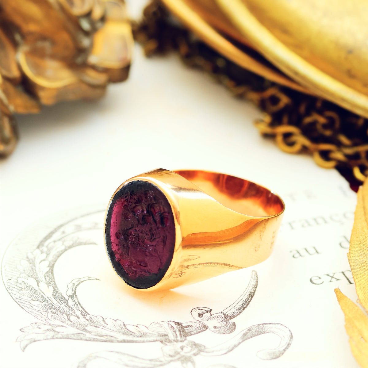 Vintage Recycled Romanesque Intaglio Ring