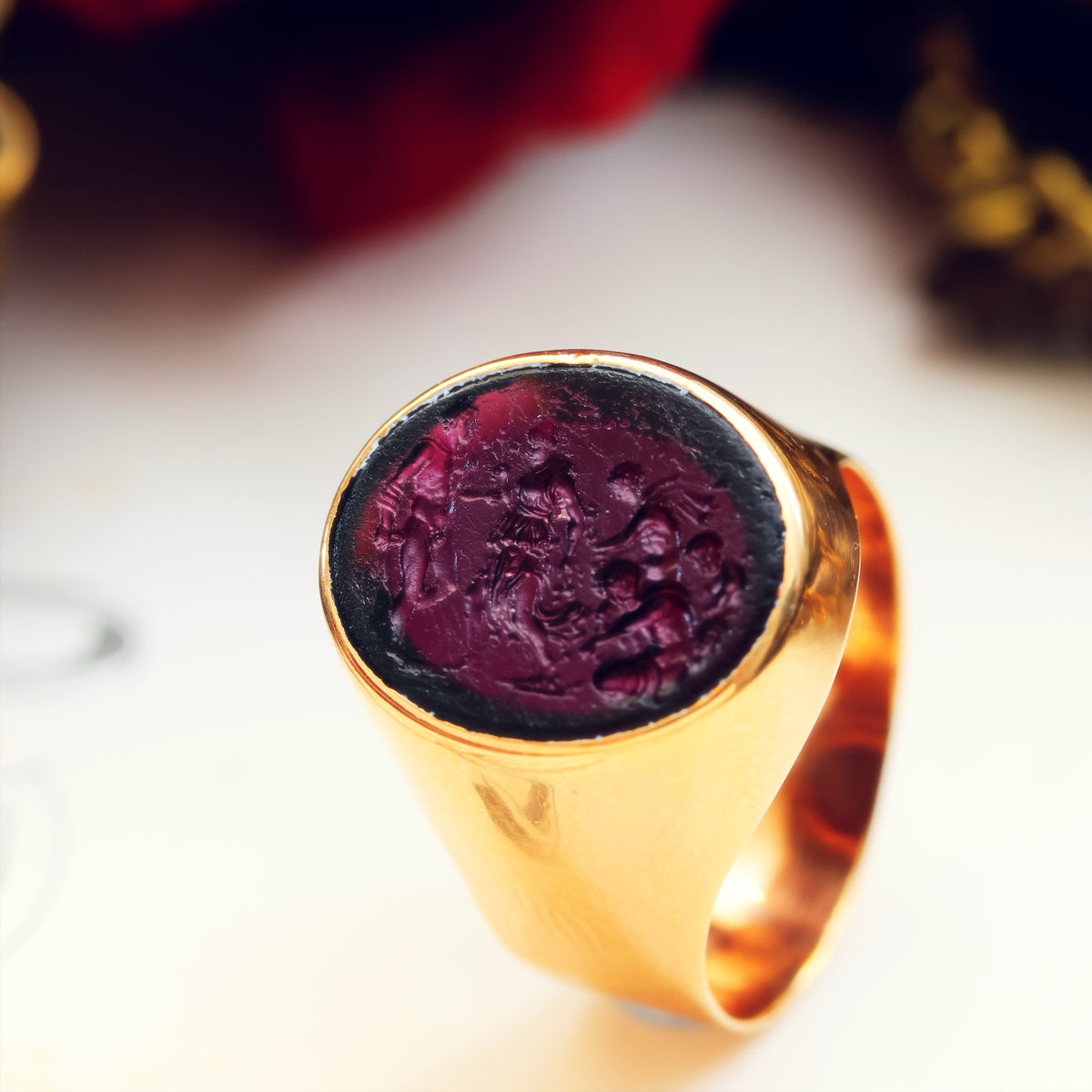 Vintage Recycled Romanesque Intaglio Ring