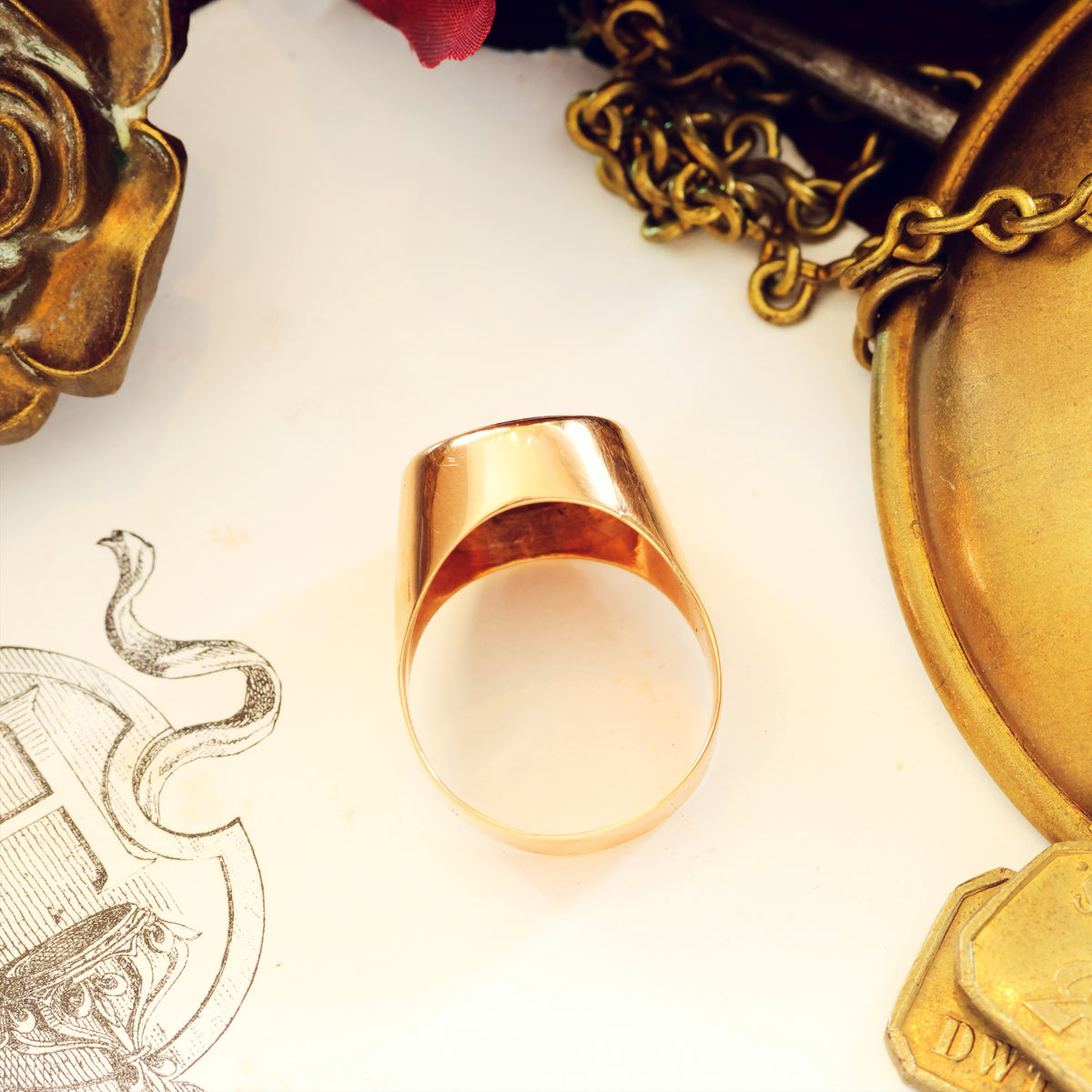 Vintage Recycled Romanesque Intaglio Ring