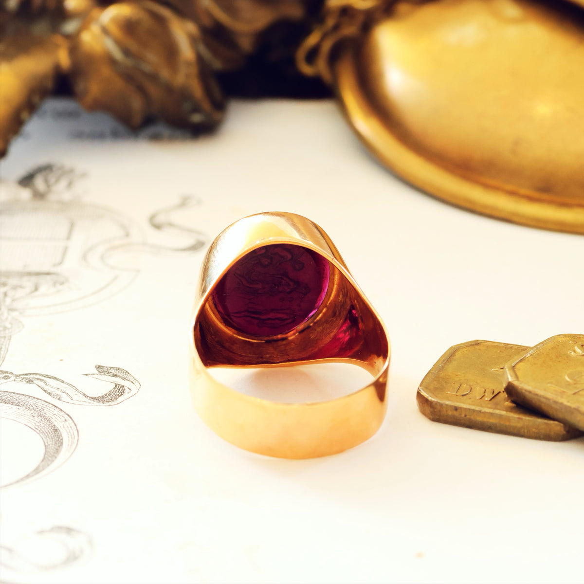Vintage Recycled Romanesque Intaglio Ring