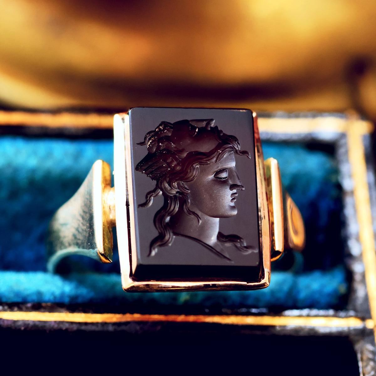 Antique Carnelian 'Janus' Intaglio Signet Ring