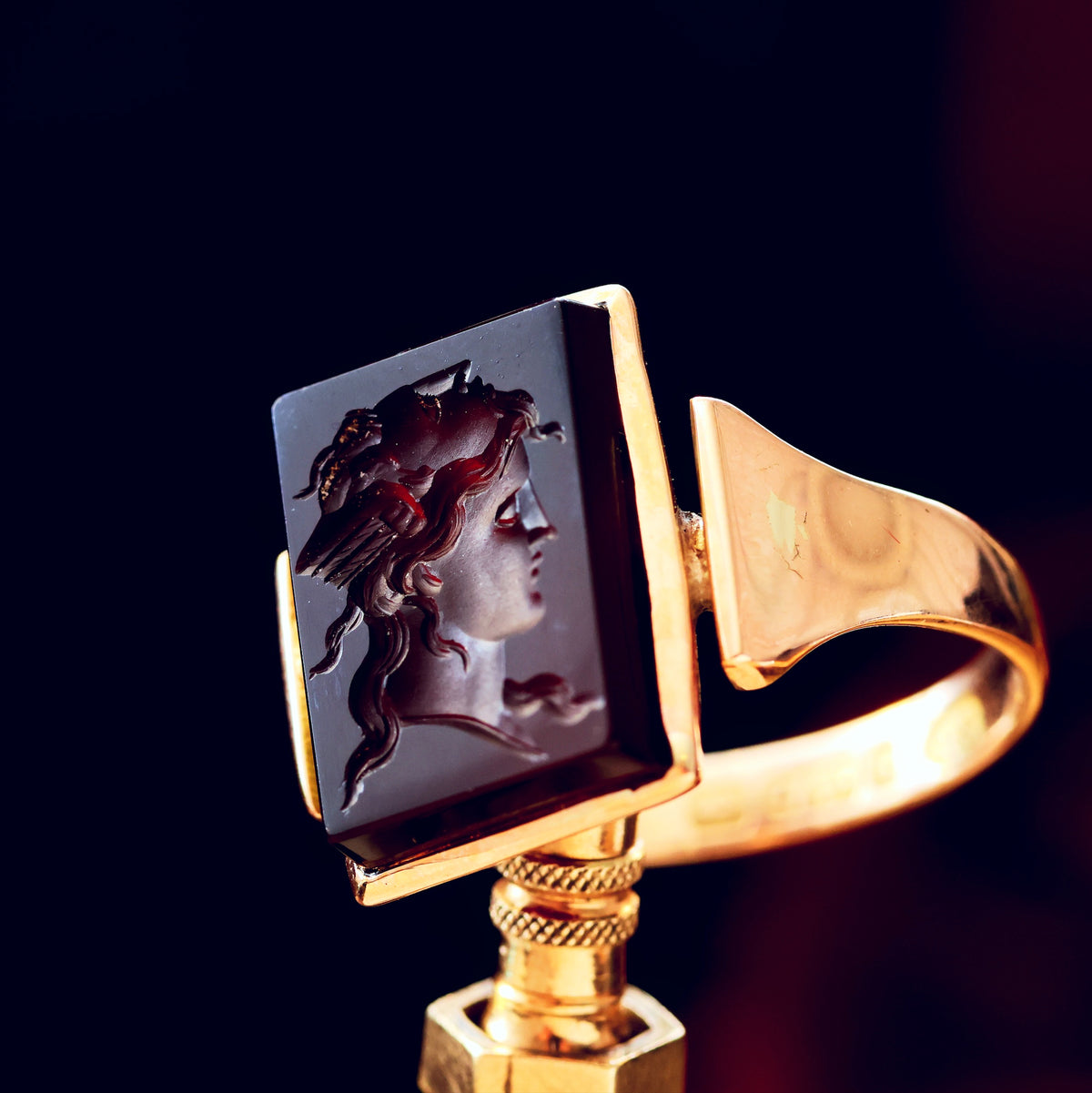 Antique Carnelian 'Janus' Intaglio Signet Ring