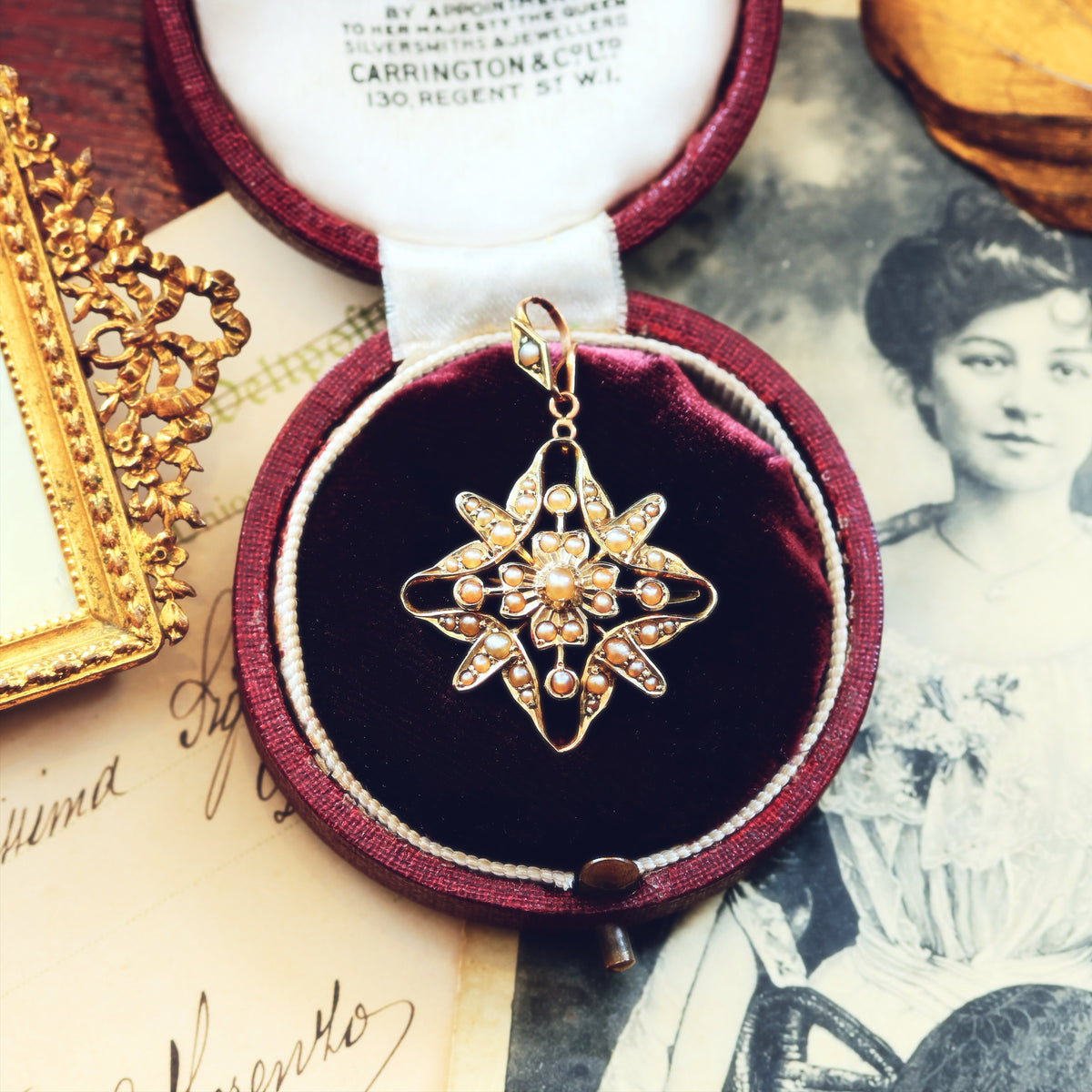 Victorian Seed Pearl Convertible Star Pendant/Brooch