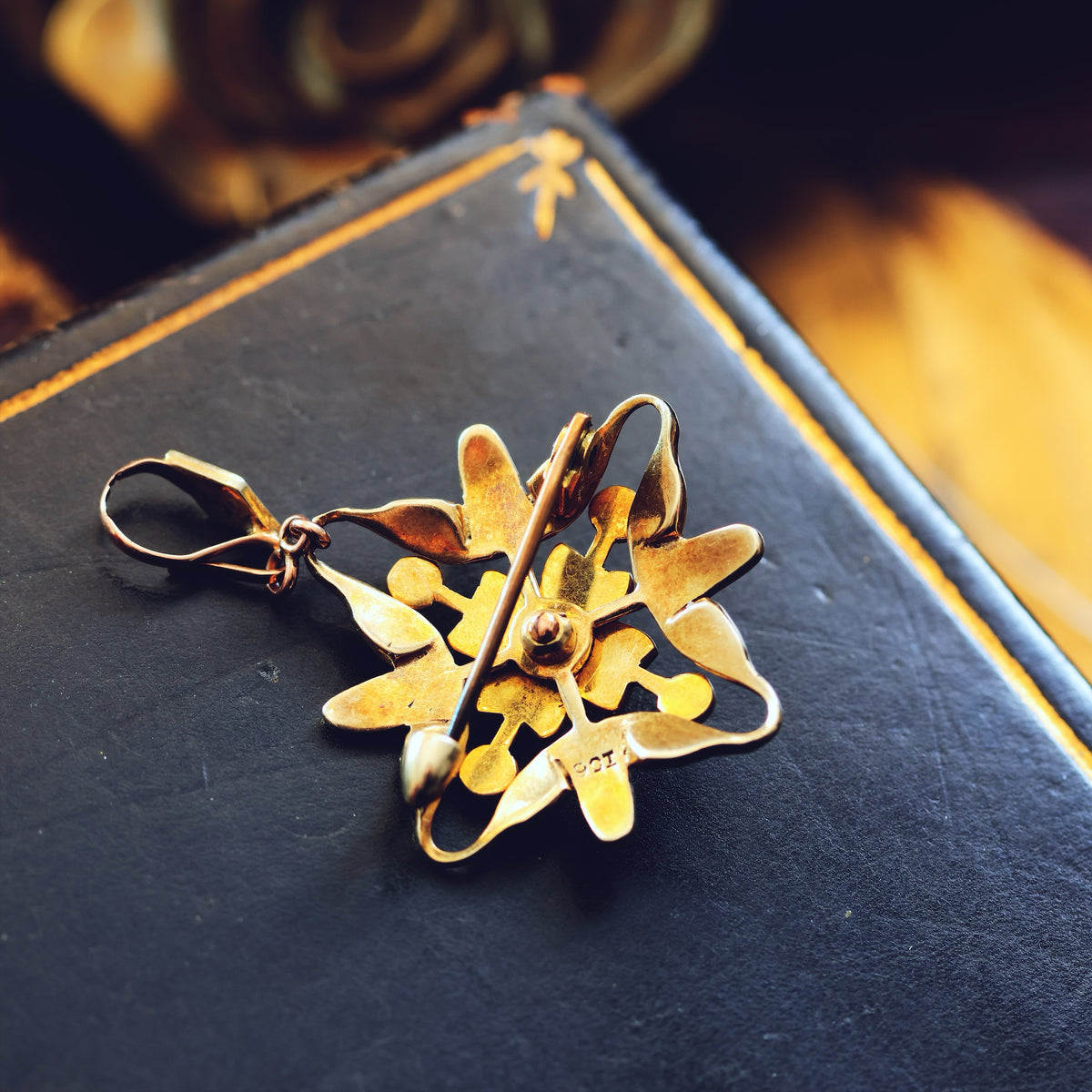Victorian Seed Pearl Convertible Star Pendant/Brooch