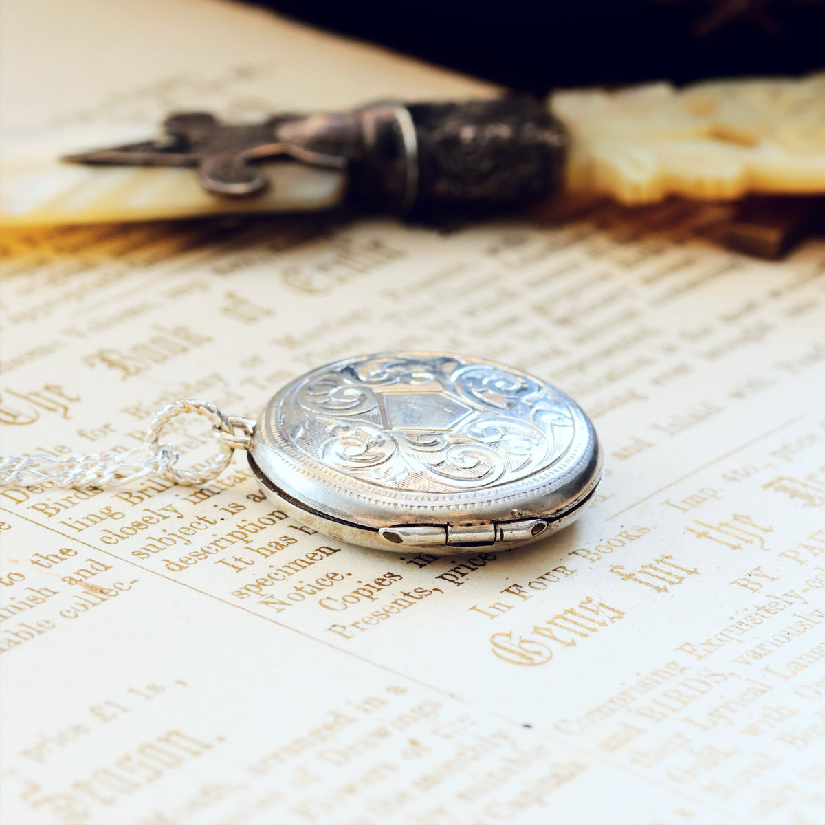 Vintage Hand Engraved Silver Locket