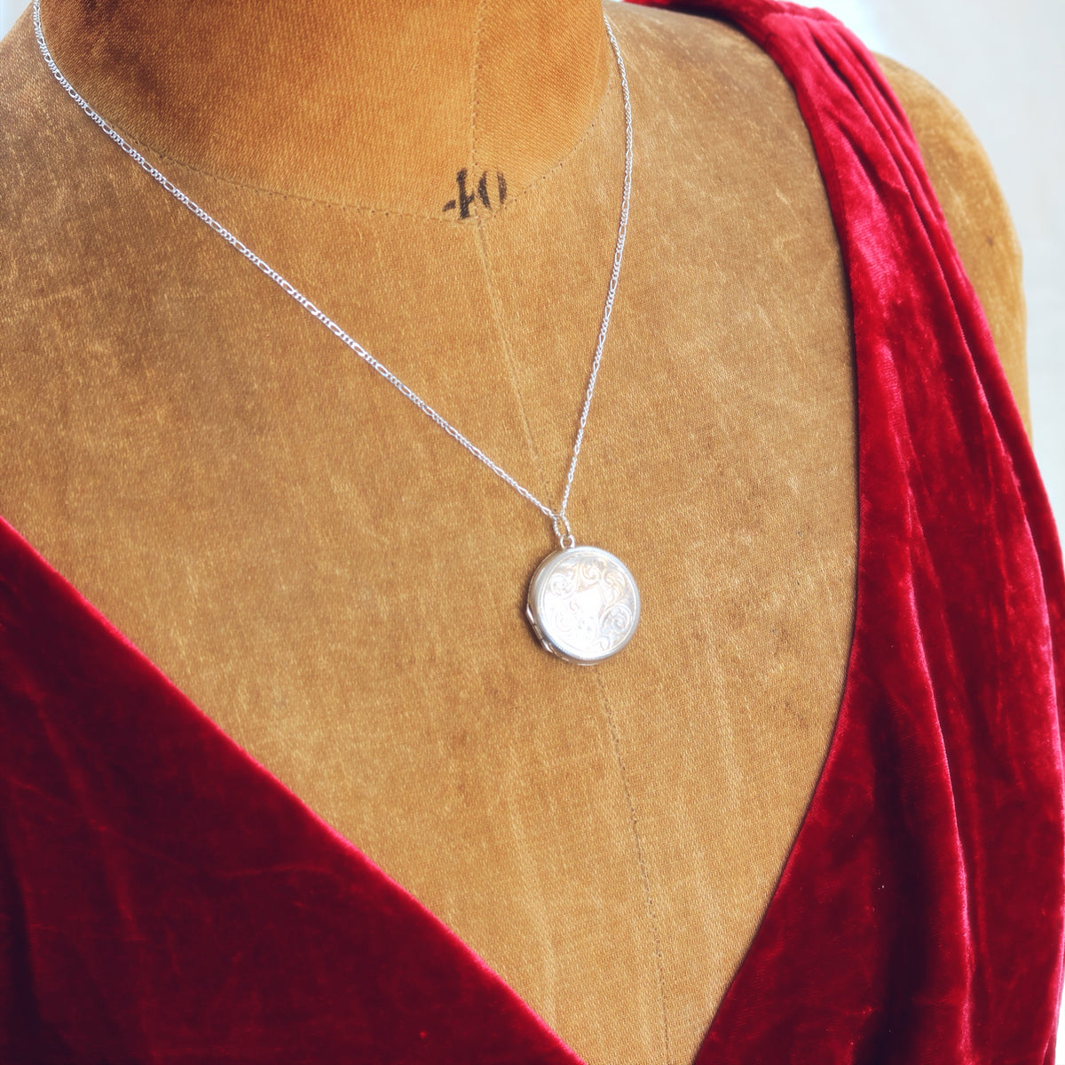 Vintage Hand Engraved Silver Locket